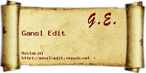 Gansl Edit névjegykártya